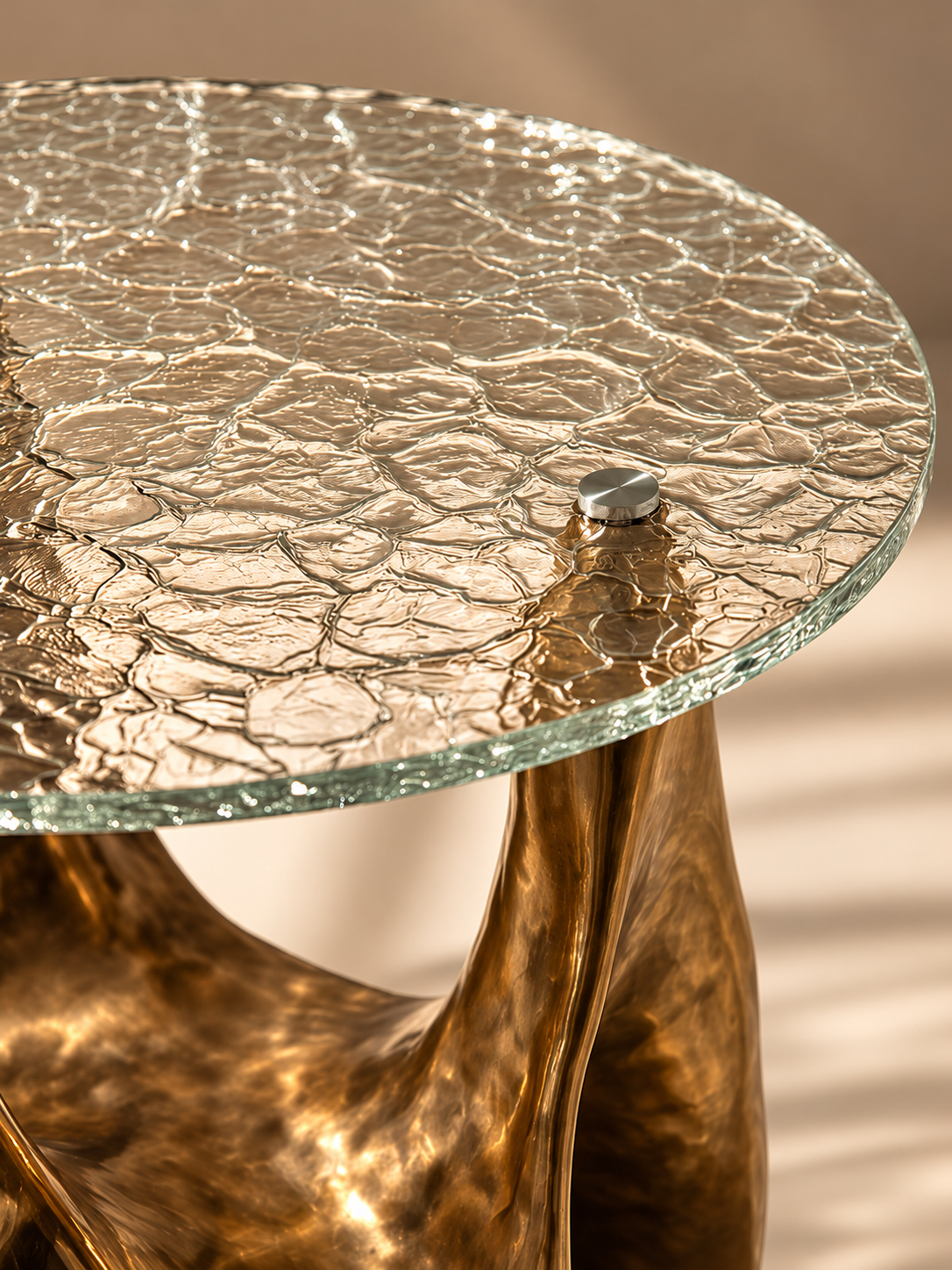 Mirage Sculptural Glass Side Table