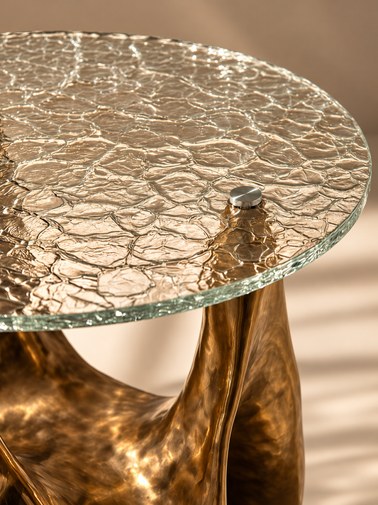 Mirage Sculptural Glass Side Table