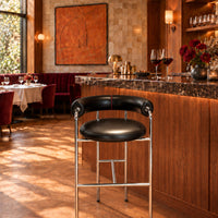 The Gentleman Sculptural Leather Bar Stool