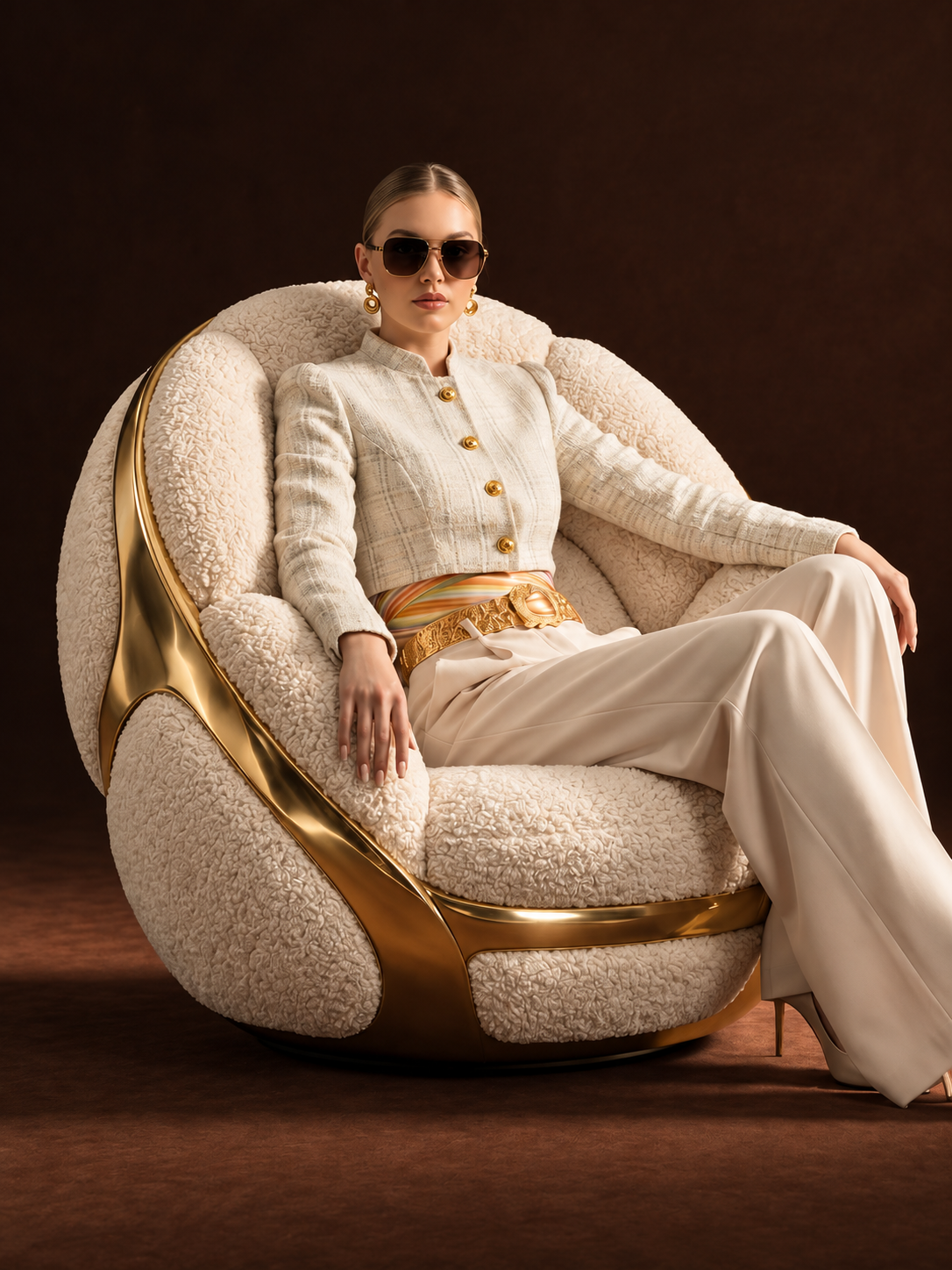 Artful Eggshell Lounge Chair