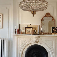 ثريا كريستالية من الخرز الإمبراطوري الفرنسي Rylight 3-Light بلمسة نهائية من النحاس العتيق