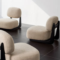 Modern Sculptural Bouclé Lounge Chair