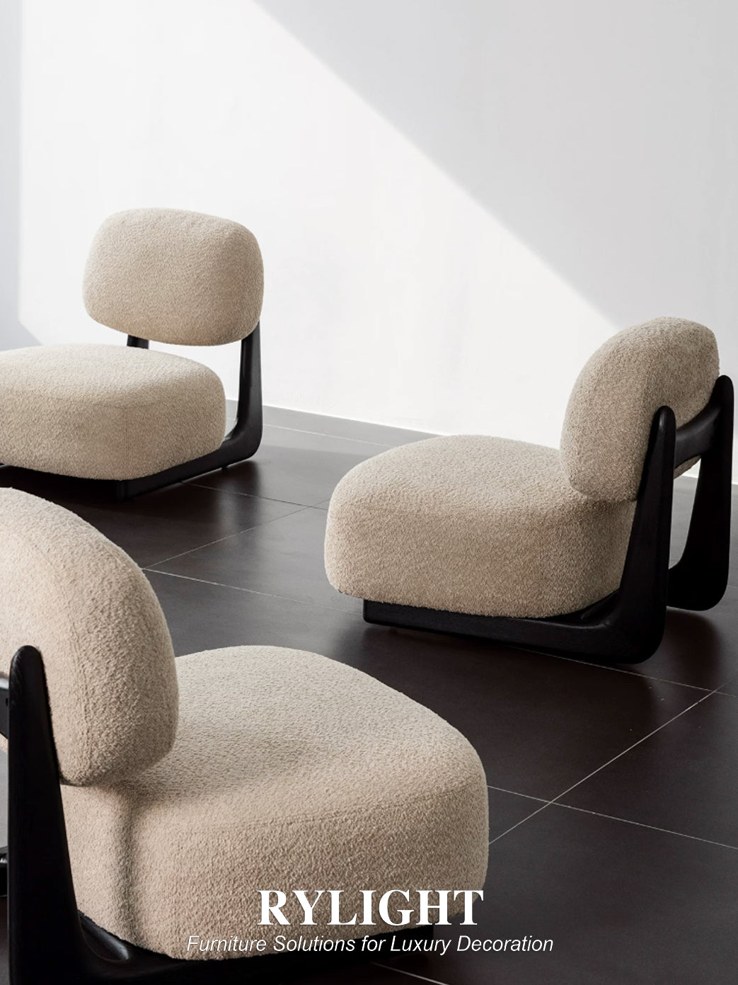 Modern Sculptural Bouclé Lounge Chair