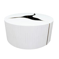 طاولة قهوة مستديرة فاخرة من رايلايت، لون ذهبي متشقق، مكونة من 3 قطع