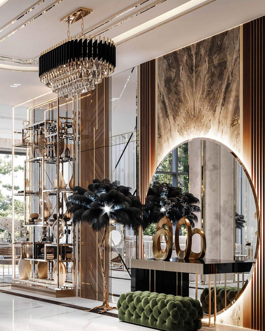 Rylight 3/4/5-laags ovale/ronde kristallen gelaagde kroonluchter