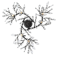 Rylight 6/18-Light Bronze/Black Branch Chandelier With Crystal Drops