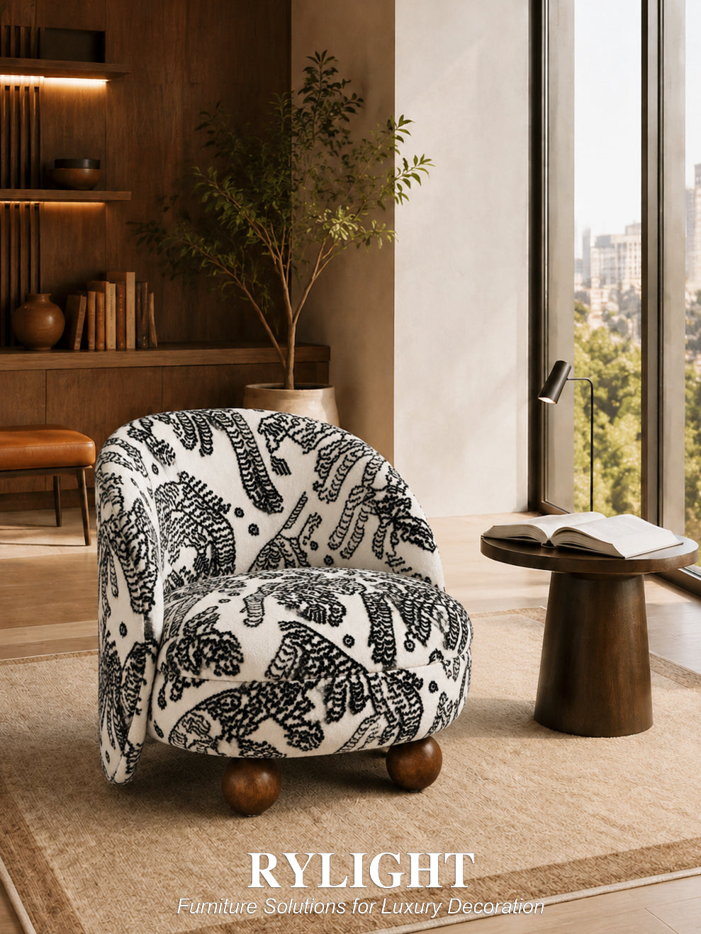 Tiger Mountain Velvet Sculptural Accent Chair