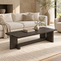Sculptural Black Oak Coffee Table
