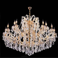 Rylight 25-Light Candle Crystal Chandelier in Gold/Chrome Finish