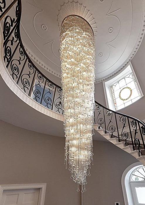 Rylight Extra Long Raindrop-like Tassel Crystal Chandelier