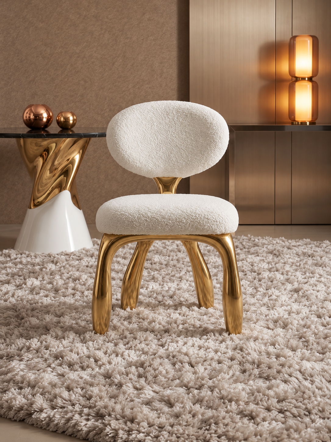Iris Sculptural Dining/Dressing Chair