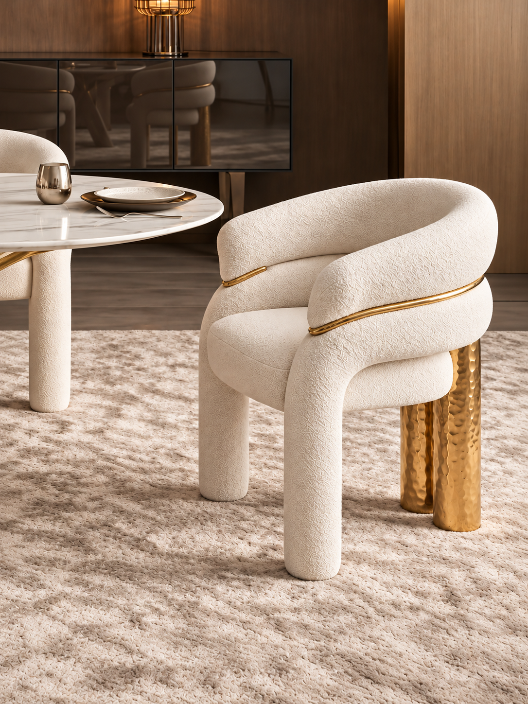 Vespera Sculptural Upholstered Dining Chair