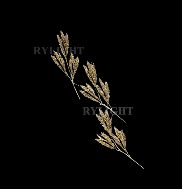 Rylight Luxury Artistic Brass Mango Leaf Wall Sculpture