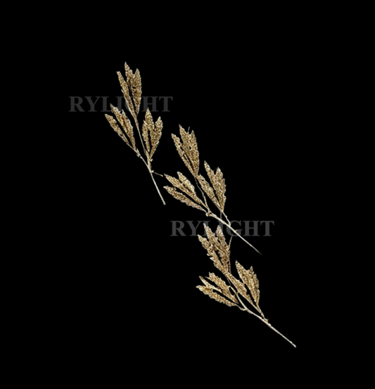 Rylight Luxury Artistic Brass Mango Leaf Wall Sculpture