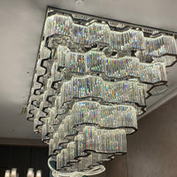 Moderne plafondlamp/kroonluchter met chromen afwerking voor hal/hotellobby/eetkamer