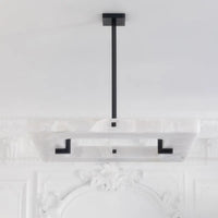 Moderne vierkante albasten kroonluchter voor woonkamer/slaapkamer 