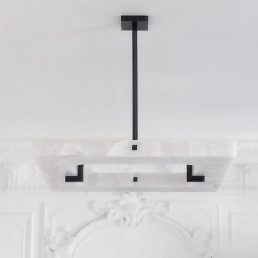 Moderne vierkante albasten kroonluchter voor woonkamer/slaapkamer 