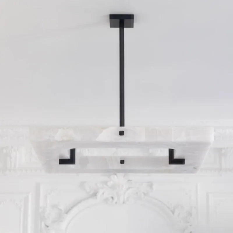 Moderne vierkante albasten kroonluchter voor woonkamer/slaapkamer 