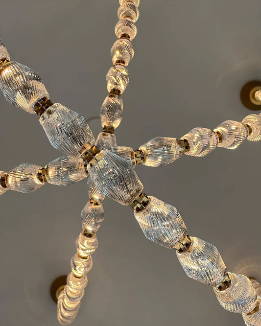 قلادة لؤلؤ زجاجية من رايلايت مع ثريا معلقة