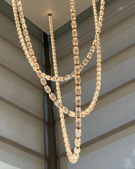 Rylight Glass Pearl Necklace Pendnat Chandelier