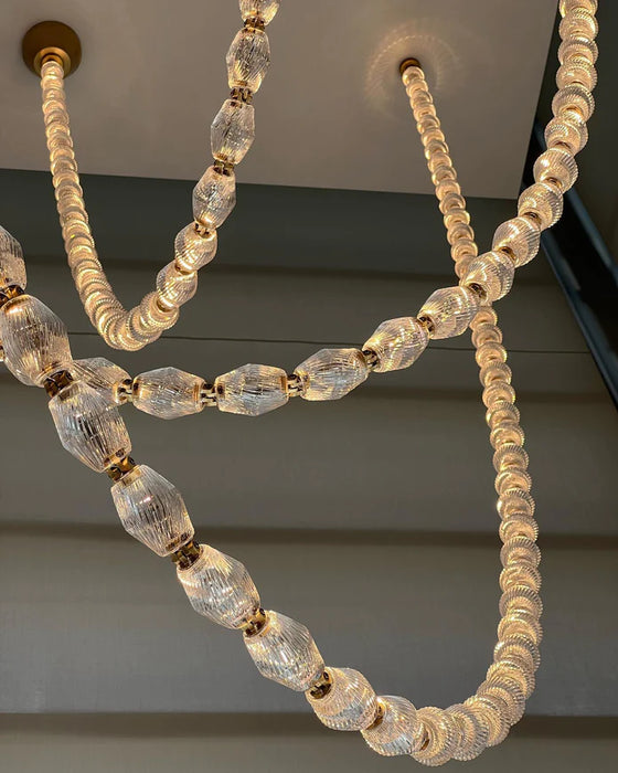 Rylight Glass Pearl Necklace Pendnat Chandelier