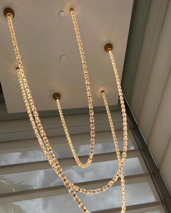 Rylight Glass Pearl Necklace Pendnat Chandelier