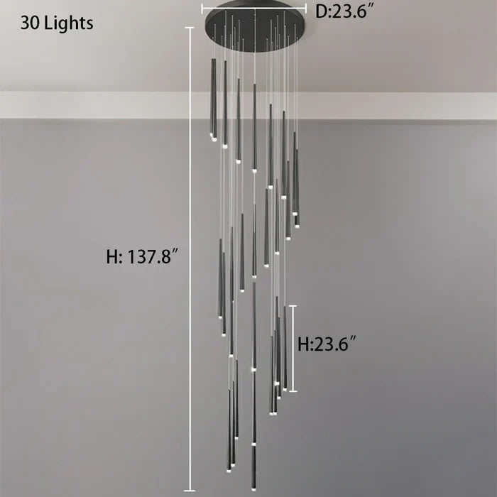 Final Sale · Modern Black Metal Ceiling Pendant for High-ceiling
