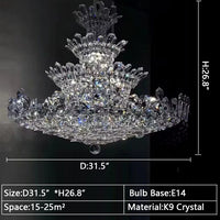 Rylight 4-laags bloemenkristallen kroonluchter