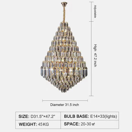 Rylight Smoky Gray&Clear Honycomb Crytsal Chandelier