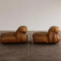 Vintage Leather/Cotton Soriana Armchairs Sofa For Living Room/Study