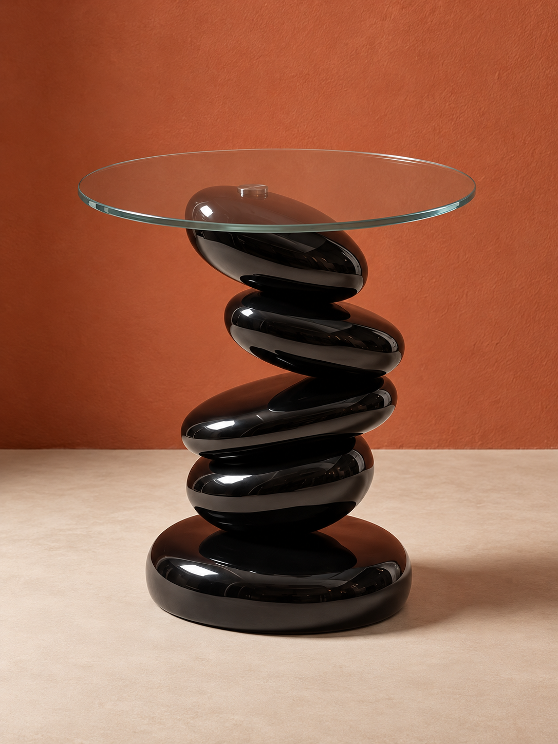 Cairn Noir Sculptural Side Table