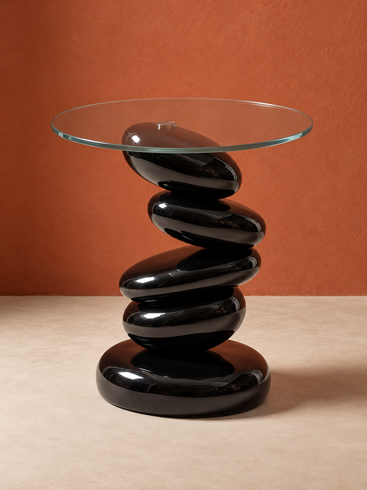 Cairn Noir Sculptural Side Table