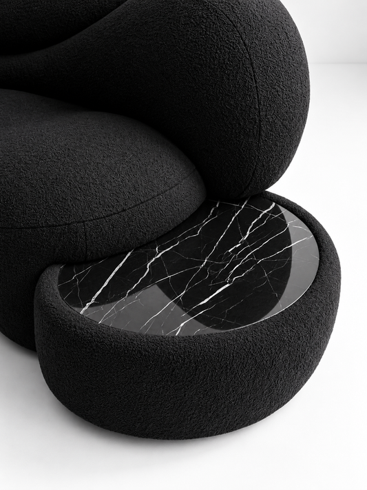 Nocturne Sculptural Bouclé Sofa