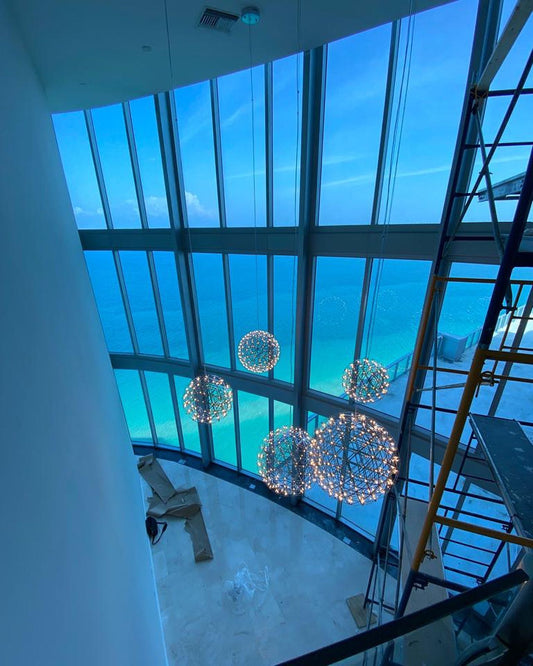 Rylight 11.8 بوصة/15.7 بوصة/19.7 بوصة/23.6 بوصة/31.5 بوصة/39.4 بوصة/47.2 بوصة ثريا متدلية دائرية مرصعة بالنجوم