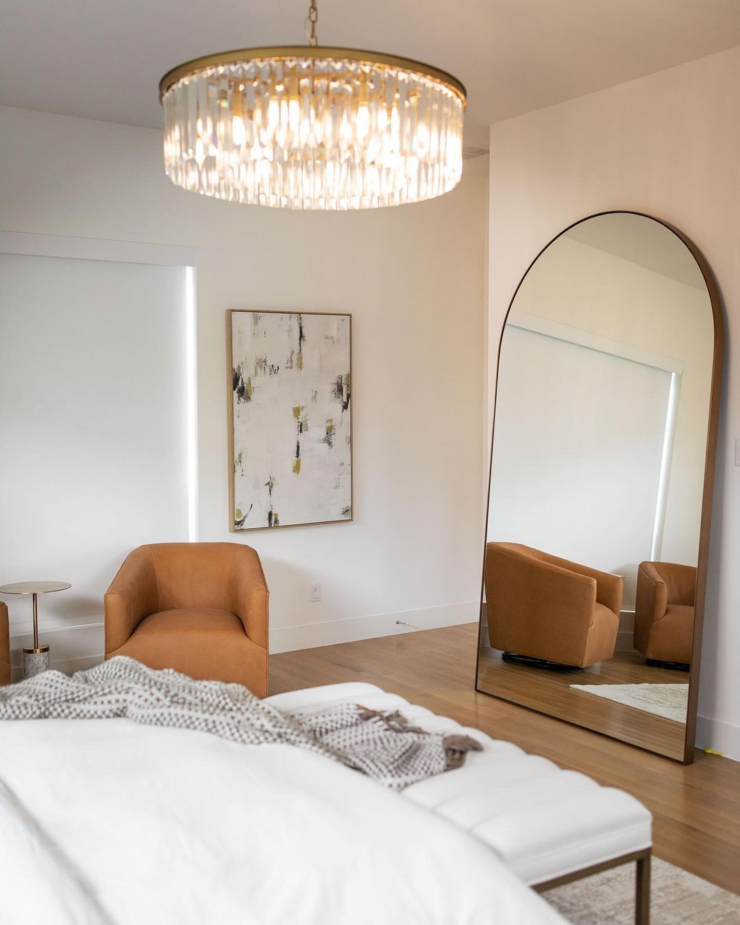 ثريا كريستالية مستديرة من Rylight ذات طبقة واحدة باللون النحاسي/الأسود 