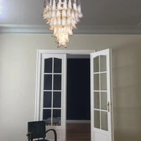 Rylight 5/6-Tier Traditional Italian Mid-Century Petal Glass Chandelier