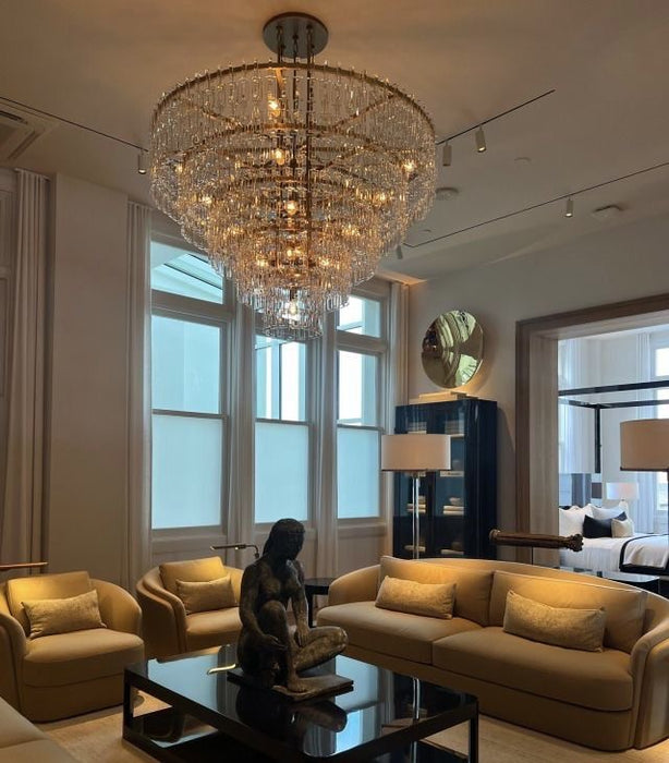 Rylight 3/4/5-Tier Round Tiered Acrylic Chandelier