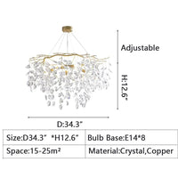 Rylight nieuwe bloem romantische lichte luxe kristallen kroonluchter
