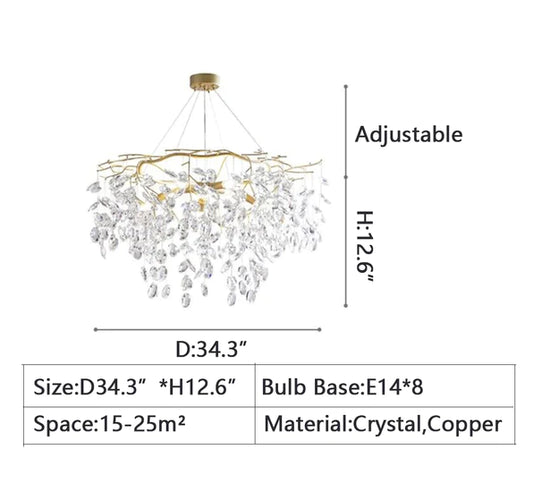 Rylight nieuwe bloem romantische lichte luxe kristallen kroonluchter