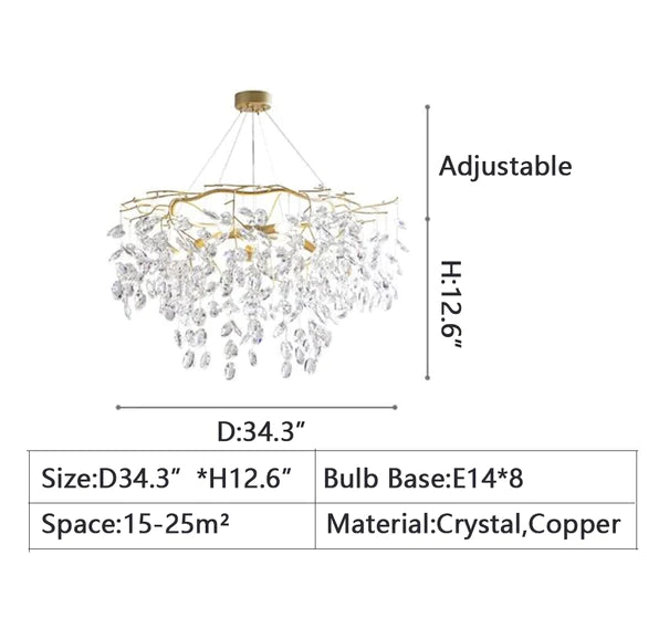 Rylight New Flower Romantic Light Luxury Crystal Chandelier