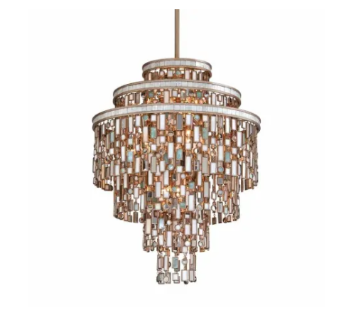 Rylight 6-Tier 7/13/19-Light Round Tiered Shells Chandelier