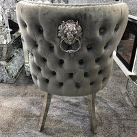 Luxe fluwelen eetkamerstoel in goud/chroom kleur