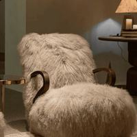 Rylight Luxury Exclusive Tanyang Lamb Wool Upholstered Lounge Chair