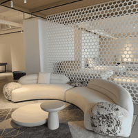 أريكة رايلايت المعاصرة ذات النمط الفني المنحني باللون البيج