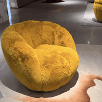 Rylight Modern Luxury Yellow Teddy Barrel Accent Chair