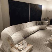 Rylight moderne artistieke gebogen modulaire 4-delige stoffen bank 