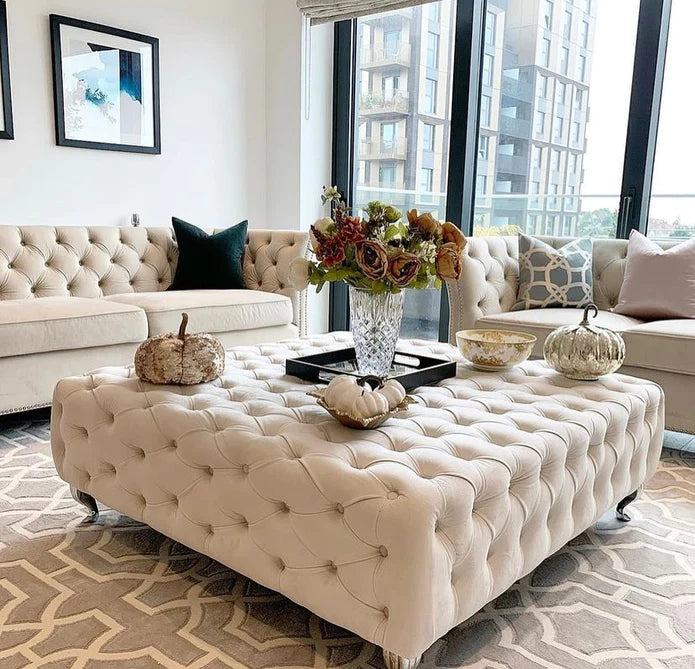 مسند قدم مستدير مربع/طاولة قهوة