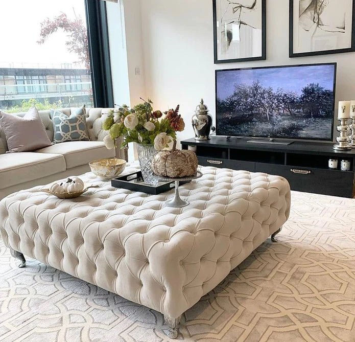 Square Round Footstool/Coffee Table