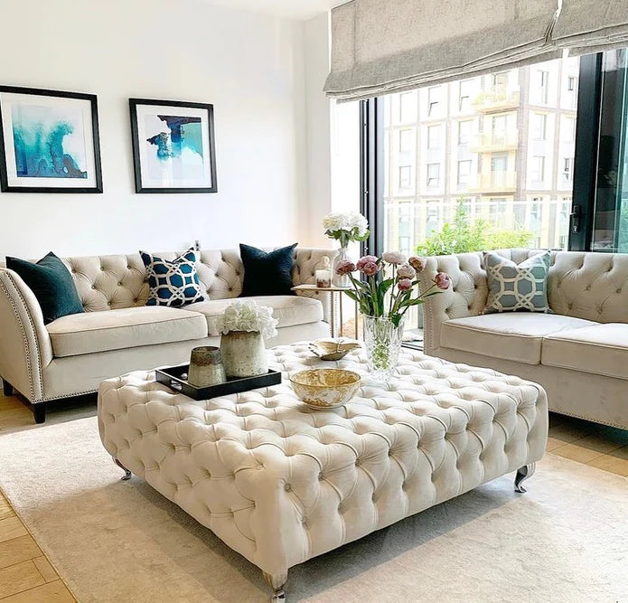 Square Round Footstool/Coffee Table