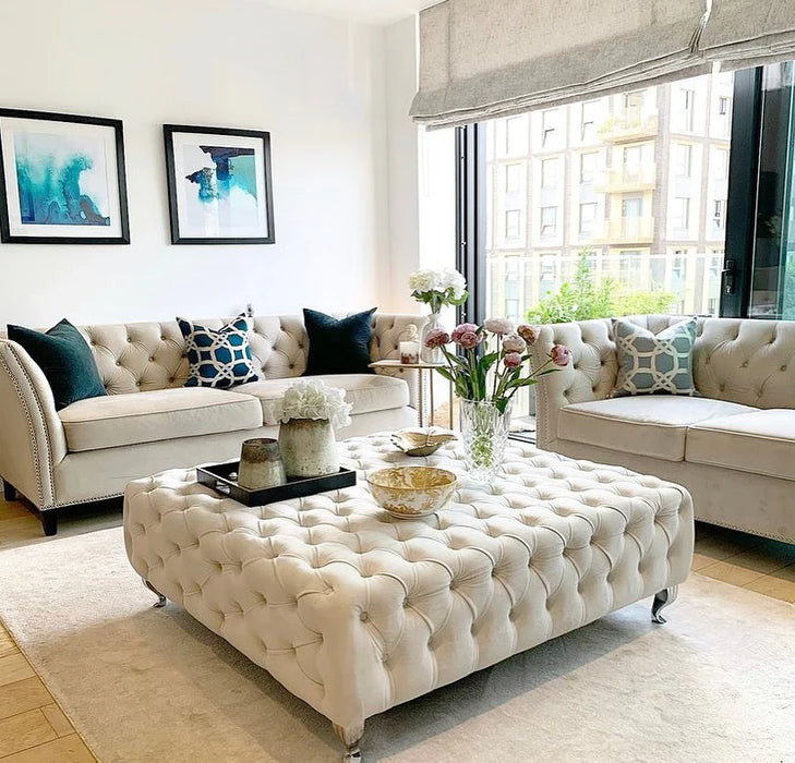 Sophisticated Square Round Footstool/Coffee Table